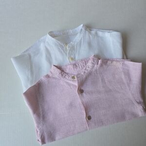 Zara Kids Pink and White Button-Down Shirts